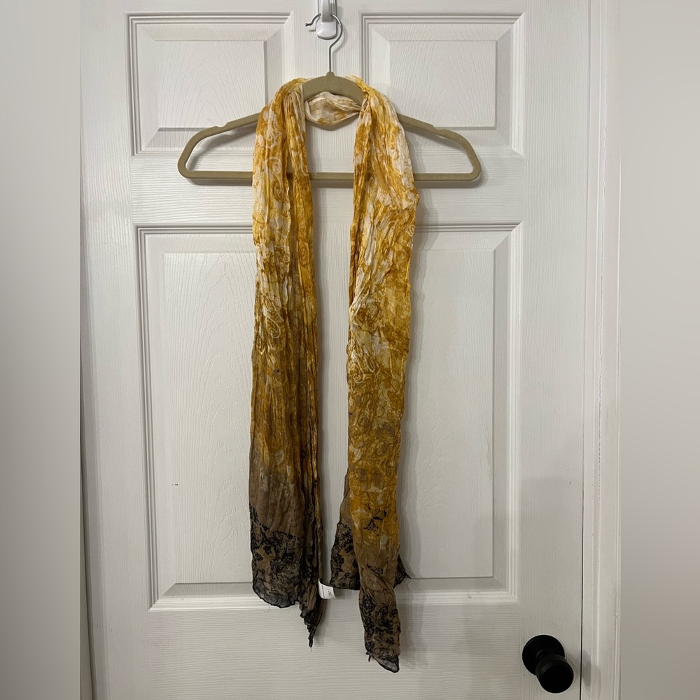 Christopher and Banks black, tan, and yellow scarf